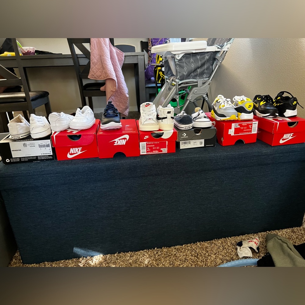 Baby Nike and Converse shoes sizes 2-3c some soft sole